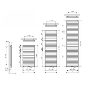 Grzejnik arche - zdjecie rysunku technicznego